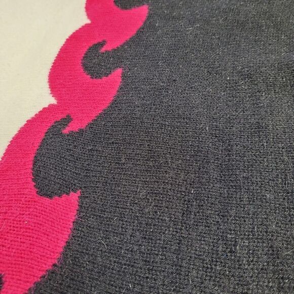 VINTAGE 90s dolman sleeve‎ sweater black white pink oversized S - Picture 5 of 7